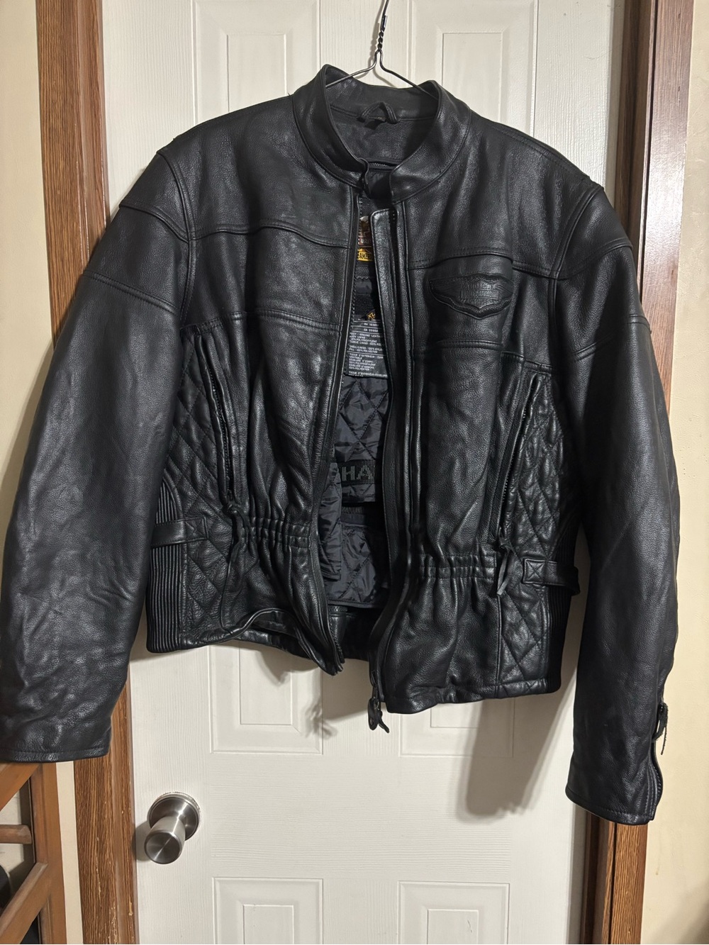 Harley-Davidson Black Quilted-Panel Leather Jacket